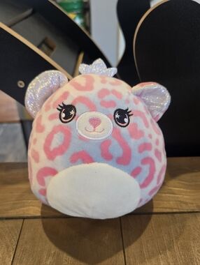 Pink Leopard Print Stuffed Animal Toy Soft Cuddly Plush Squishmallow